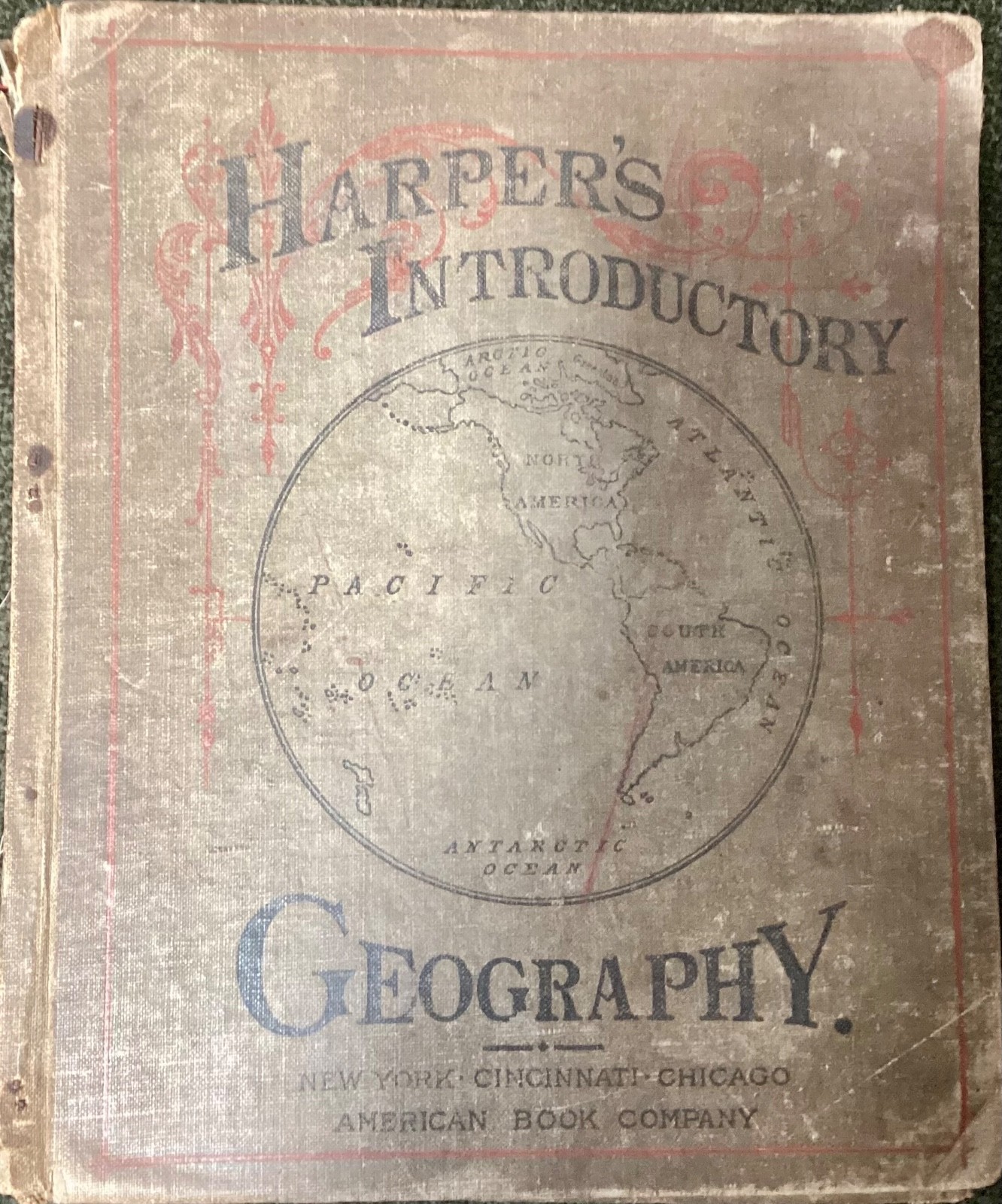 Antique Harper's Introductory Geography Maps Illustrations (1887, HC) Acceptable