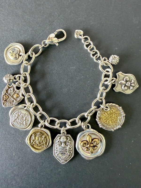 BRIGHTON HONOR ABOVE ALL TRUTH LIBERTY JUSTICE CHIVALRY VALOR SILVER BRACELET👀
