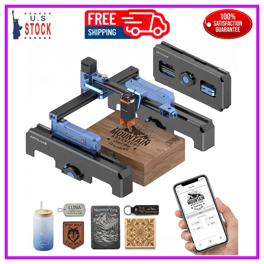 Artilume T1-P Laser Engraver and Cutter 3000mW 0.01mm Precision 200x150mm Area