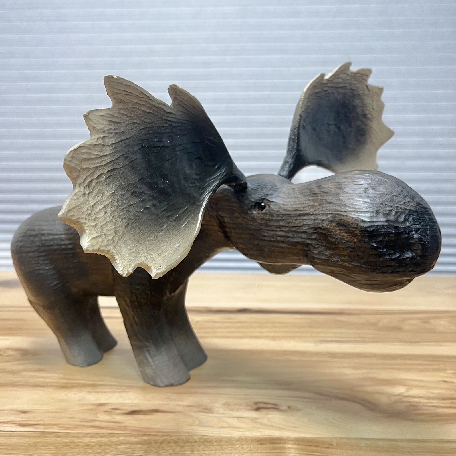 Vintage 1996 Big Sky Carvers Wood Moose Figure Jeff Fleming Hand Carved Montana Vintage 1996 Big Sky Carvers Wood Moose Figure Jeff Fleming Hand Carved Montana
