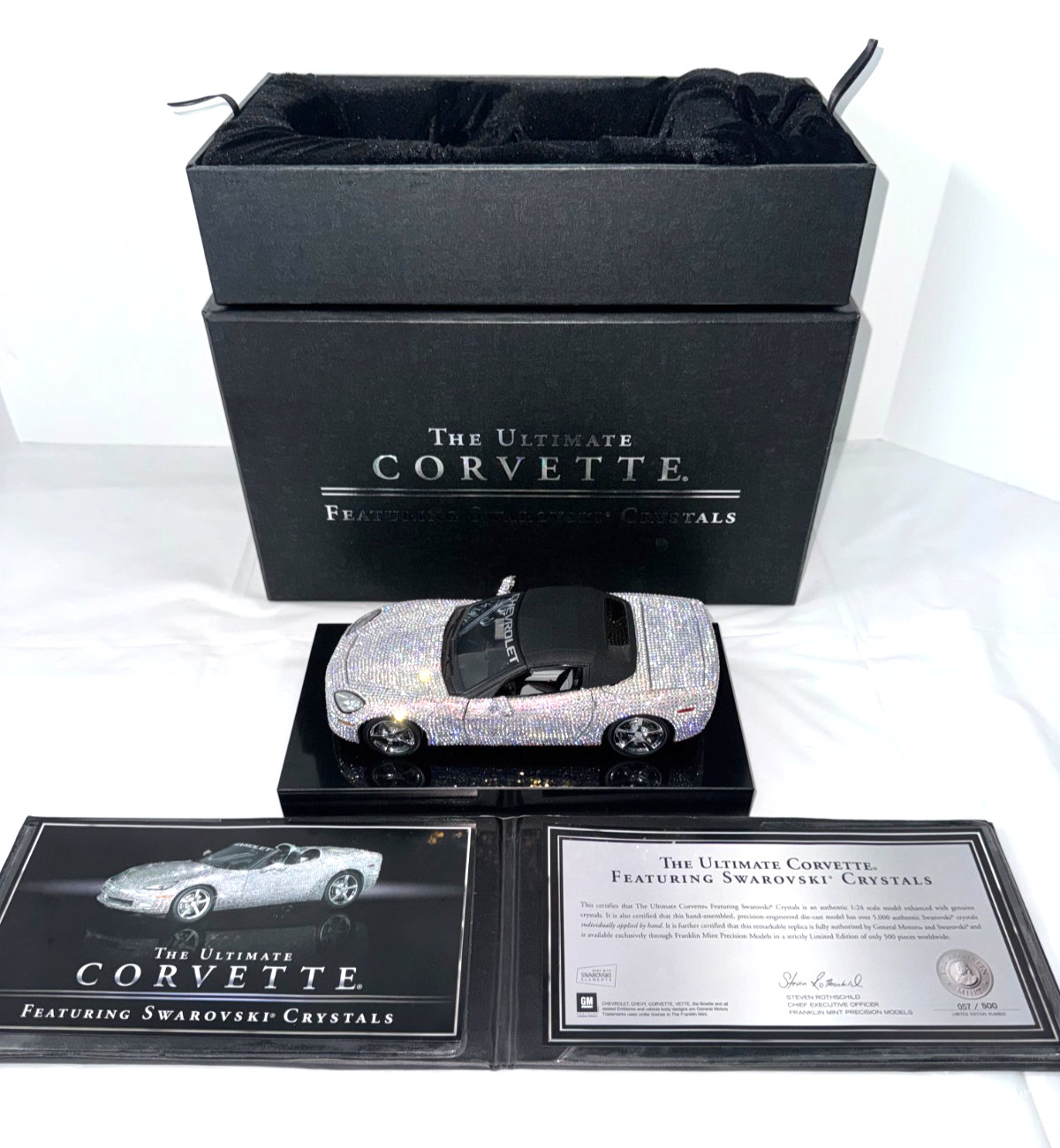 RARE FRANKLIN MINT SWAROVSKI ULTIMATE CORVETTE LIMITED EDITION #57 OF 500 1:24