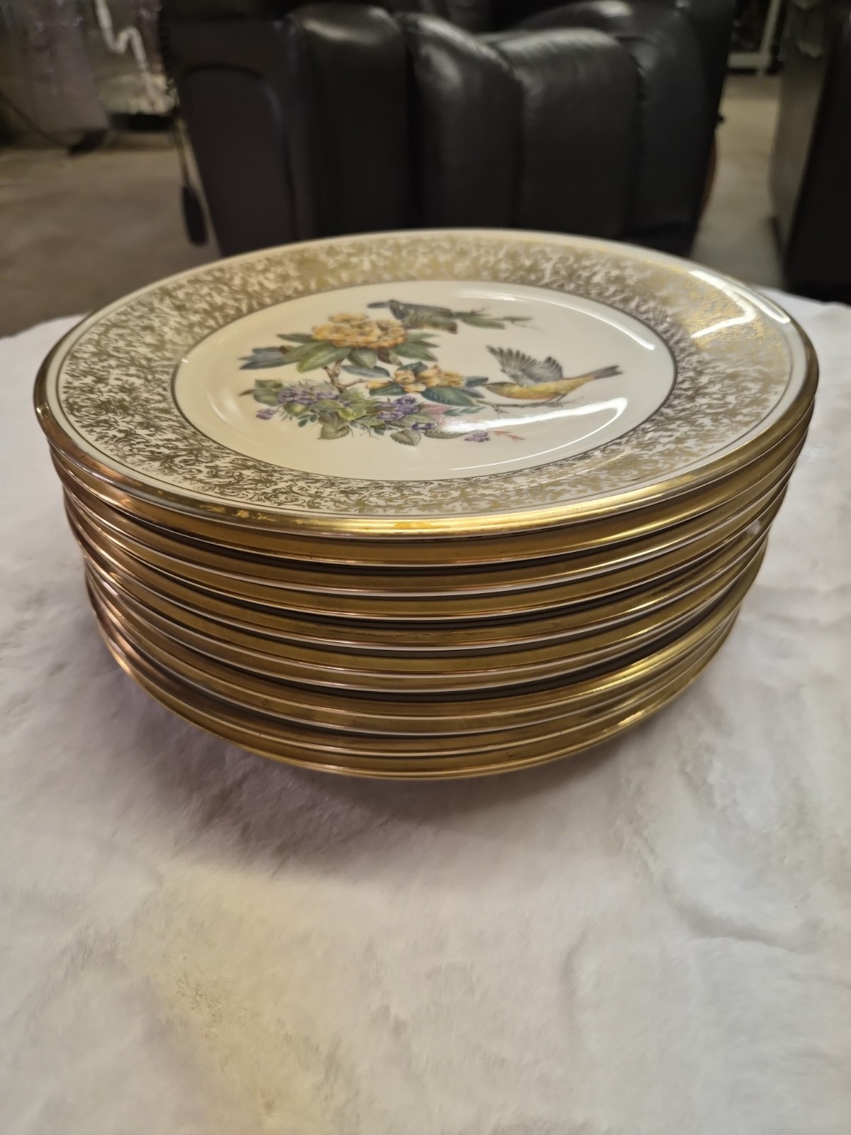 Lenox Boehm Birds Complete 12-Plate Set 1970-1981 Annual Limited Edition 10.5\