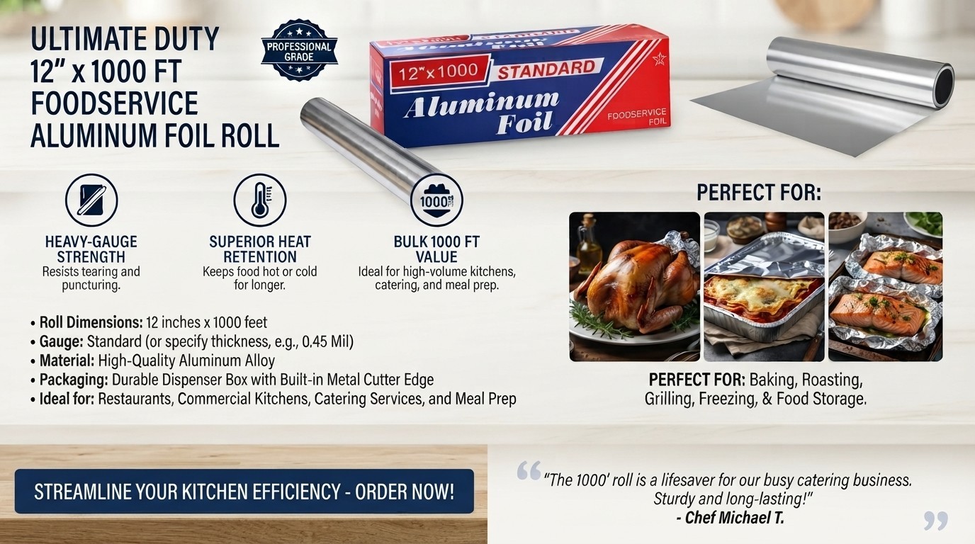 12X1000 Aluminum Foil Roll (1 Count)