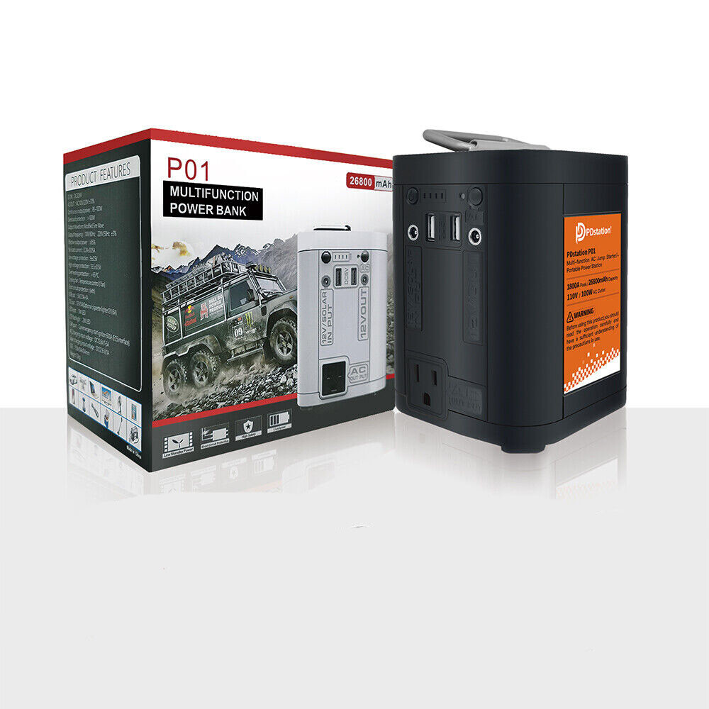 1800A Peak/26800mAh AC Output Multi-purpose Energy Storage Battery with Light