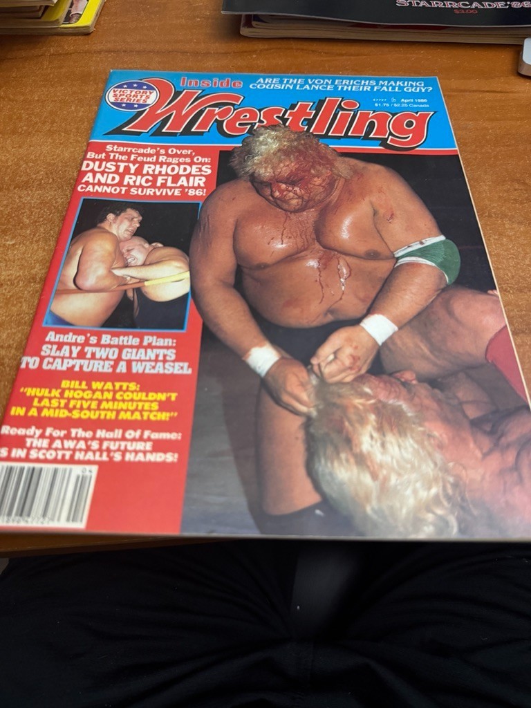APRIL 1986 INSIDE WRESTLING MAGAZINE Cover Photos:Rhodes vs Flair/Andre vs Bundy APRIL 1986 INSIDE WRESTLING MAGAZINE Cover Photos:Rhodes vs Flair/Andre vs Bundy