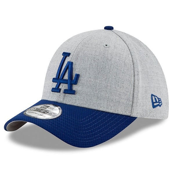 NWT Authentic New Era MLB Los Angeles Dodgers Heather Gray  39THIRTY Flex Hat