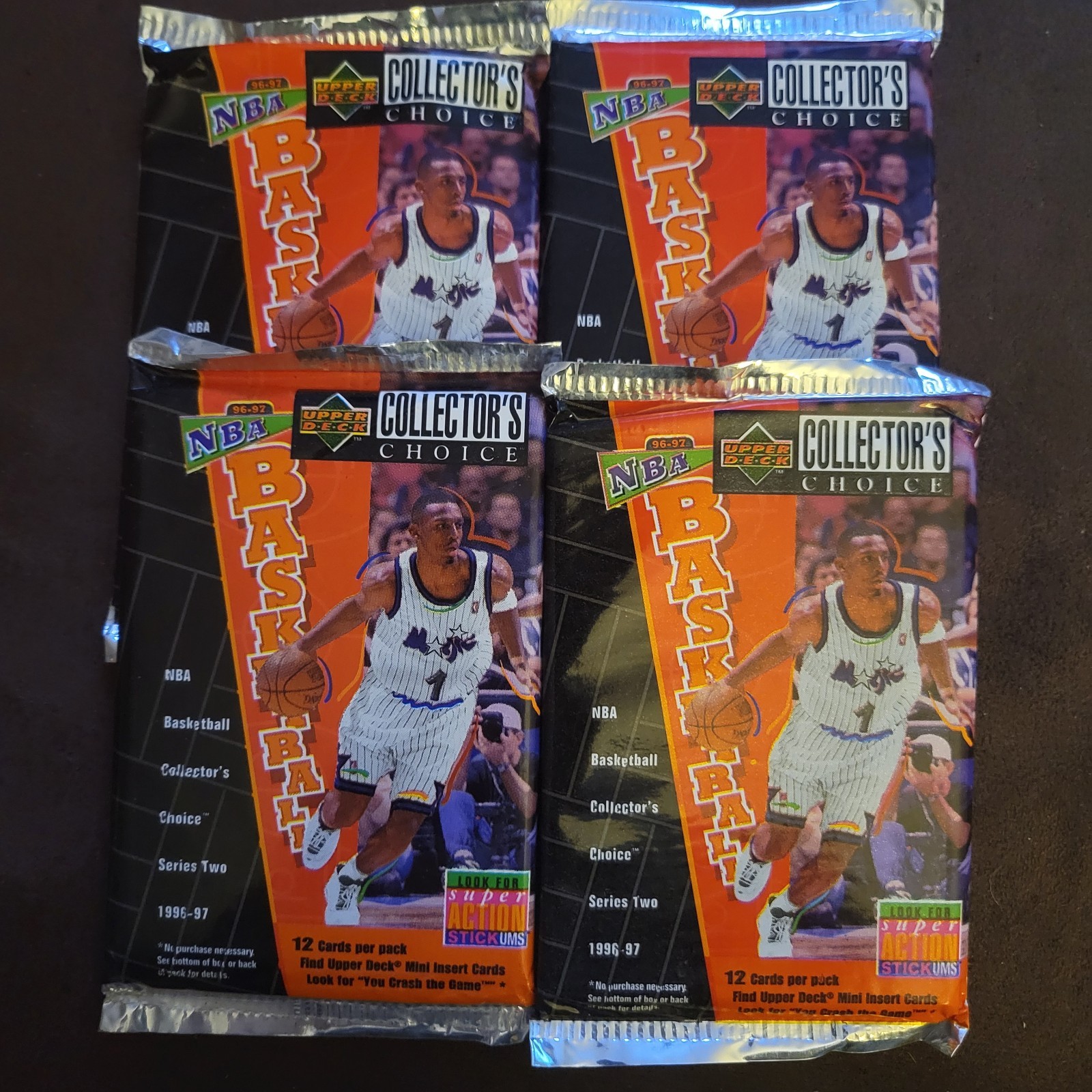 (4) 1996 Upper Deck Collectors Choice Basketball packs - Kobe RC (4) 1996 Upper Deck Collectors Choice Basketball packs - Kobe RC