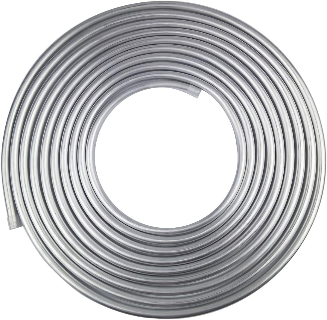 3/8 Fuel Line, 3003 Grade Aluminium Tubing for Brake Line, Metal Gas Line, 25FT