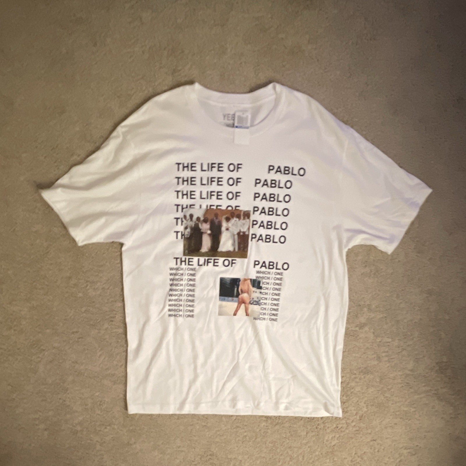 Kanye West YEEZY The Life Of Pablo Graphic White T-shirt Men’s XL Merch
