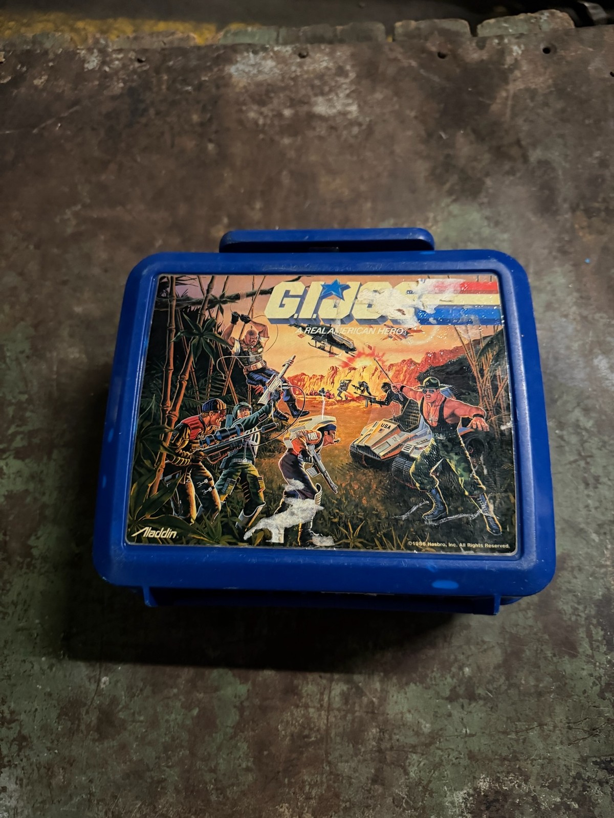 Vintage 1986 GI Joe A Real American Hero Plastic Lunch Box Blue Hasbro