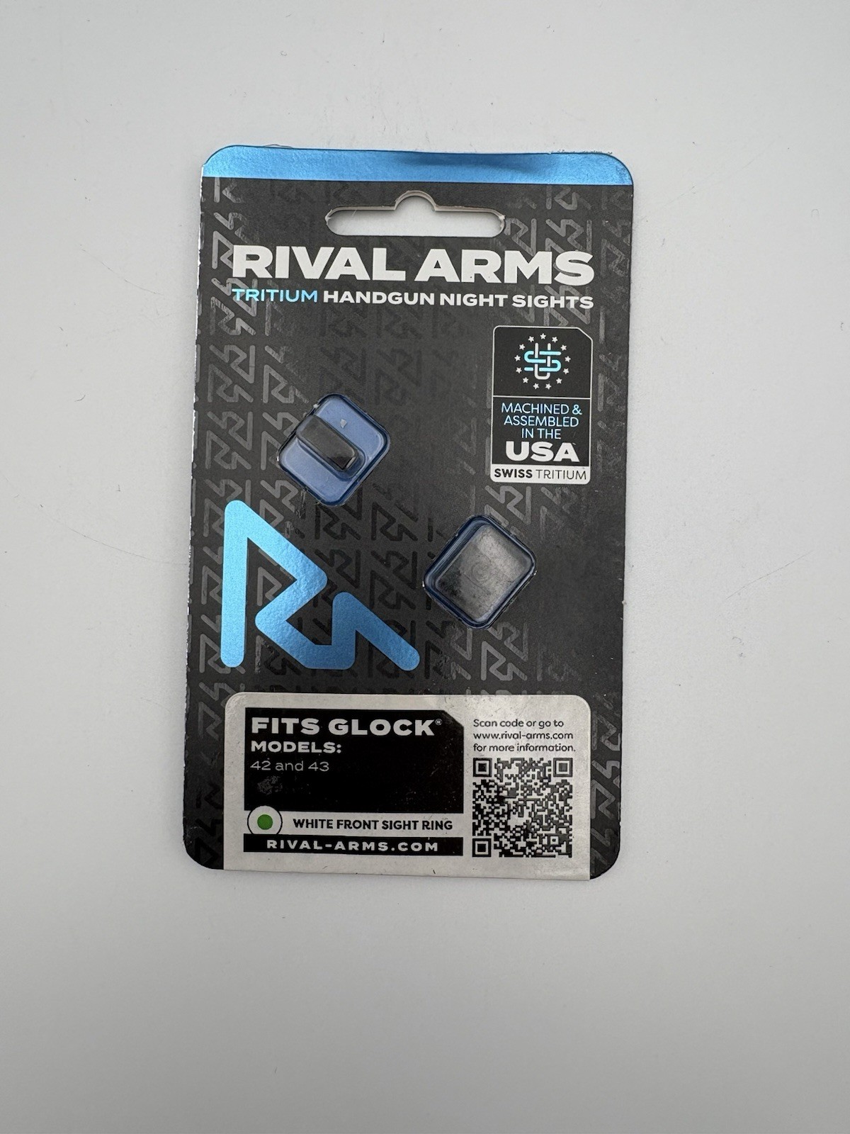 Rival Arms Tritium Handgun Night Sights For Glock 42 & 43 Offers High Visibility