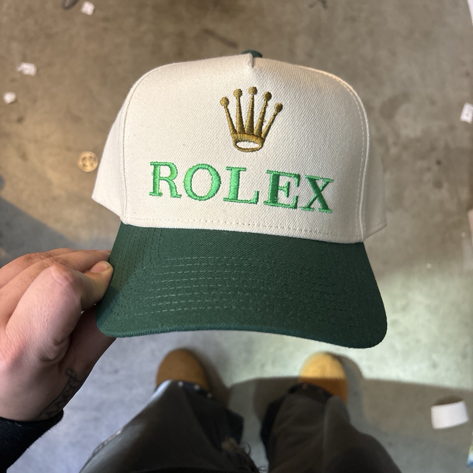 2 Tone Rolex Vintage Inspired SnapBack Green 2 Tone Rolex Vintage Inspired SnapBack Green