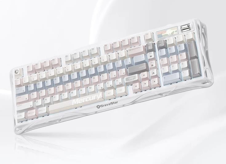 Gravastar K98 Tri-Mode Mechanical Gaming Keyboard 1.65\'\' RGB For PC Win / MacOS