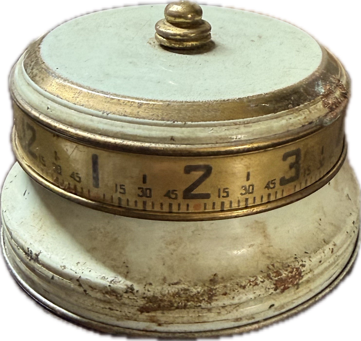 LUX Rotary Tape Measure Clock Timer 1930s Antique Tiffany Blue color 