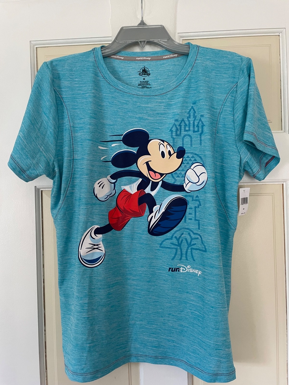 DISNEY PARKS RUNDISNEY BLUE PERFORMANCE SHIRT WOMENS SIZE MEDIUM BNWT