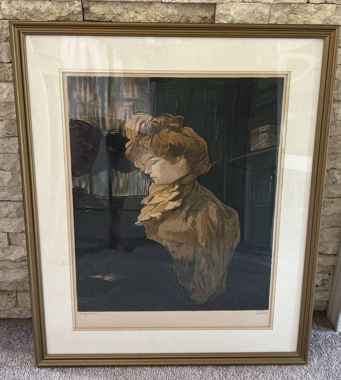 Laurent Marcel Salinas PORTRAIT DE FEMME LITHOGRAPH after LAUTREC signed numbere