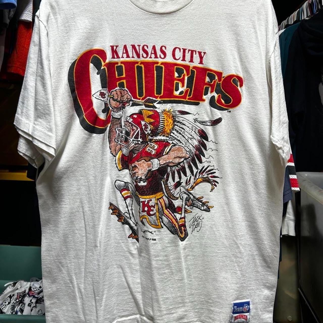 Vintage NFL Kansas City Chiefs Jack Davis caricature shirt reprint VK17435