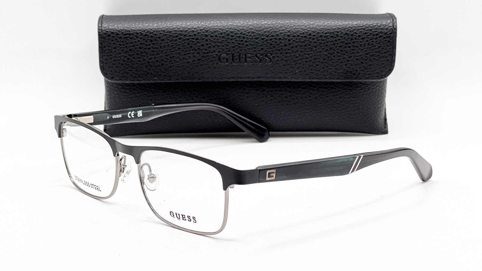 NEW GUESS GU1952 001 SHINY BLACK AUTHENTIC EYEGLASSES W CASE 53-17