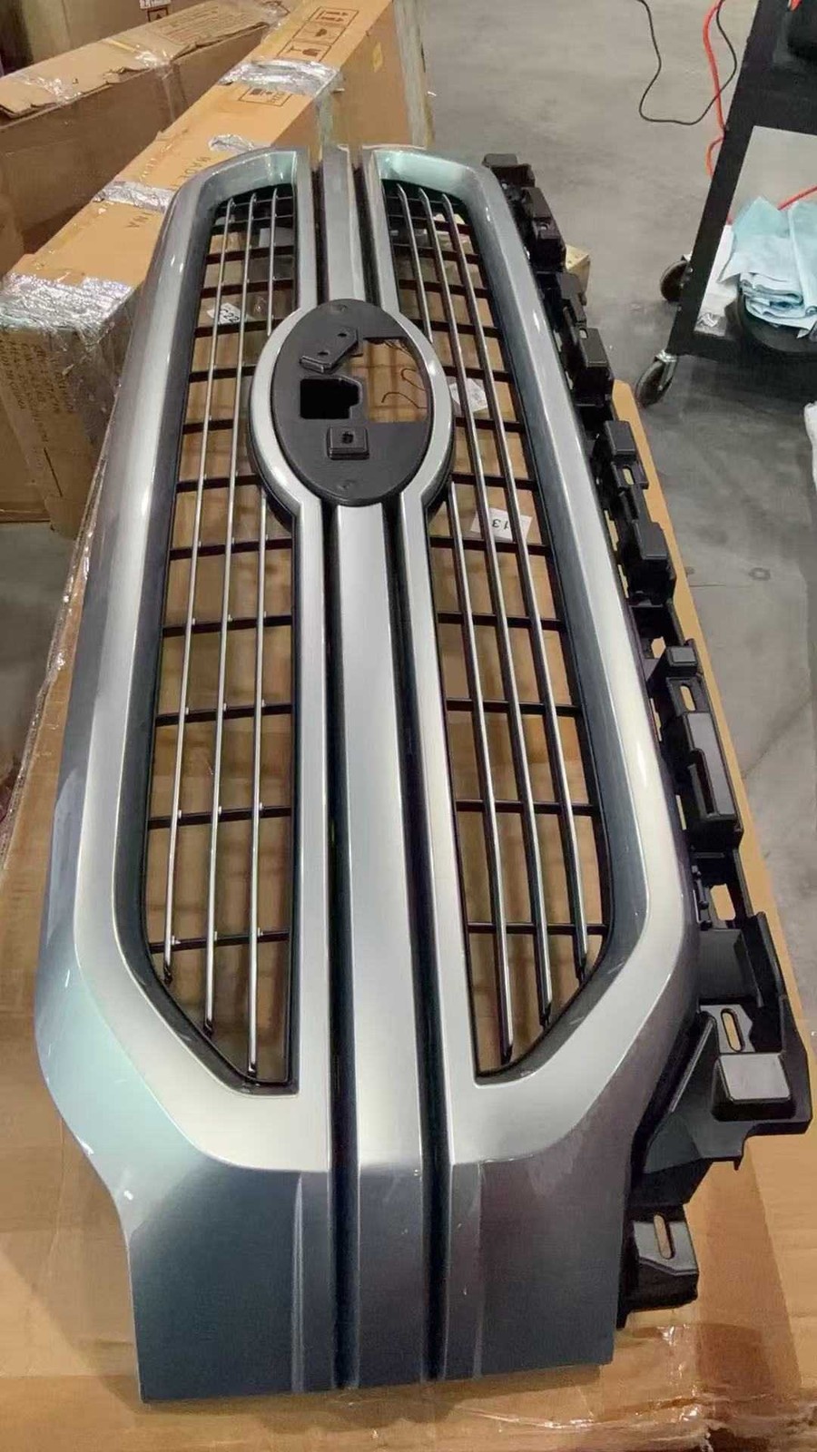 JS Iconic Silver Front Bumper Grille Grill For Ford 2021-2023 F-150 F150 Limited