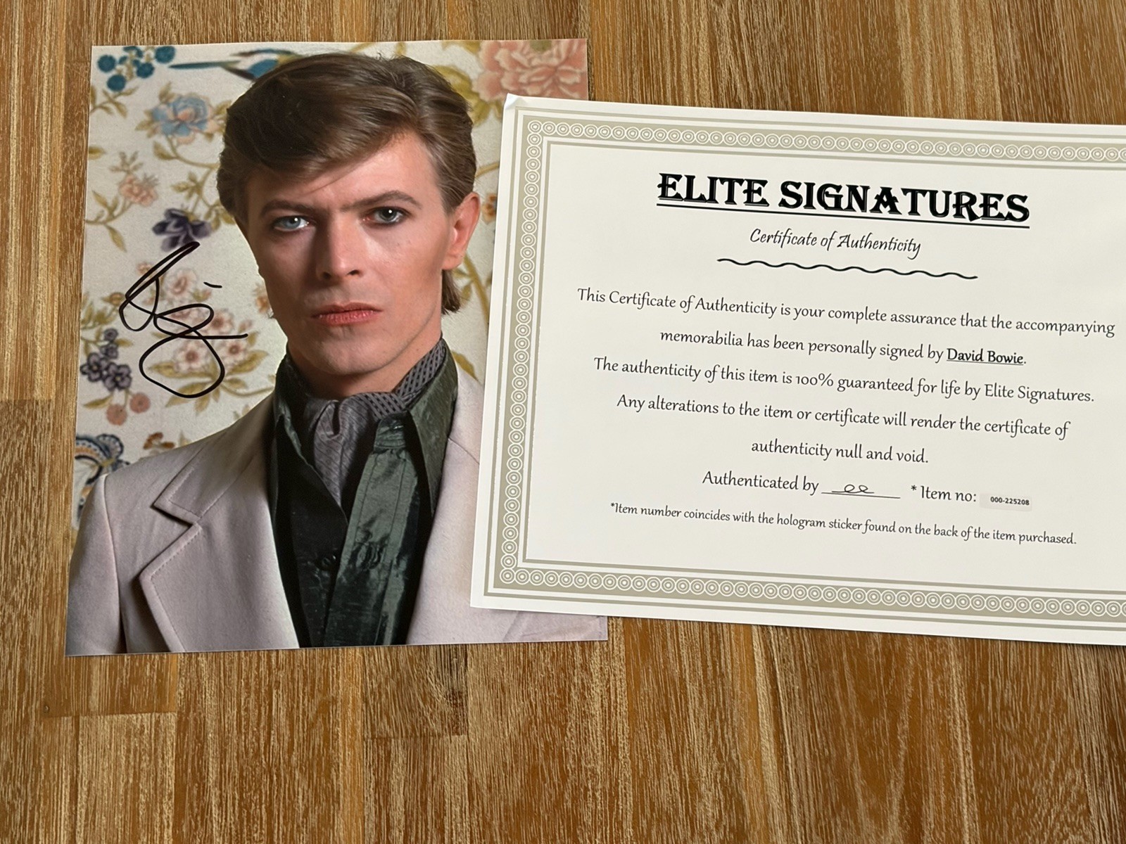 David Bowie autographed 8x10 photo, signed, authentic, COA