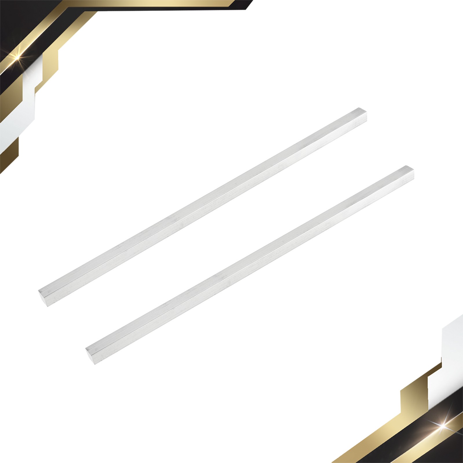 2 Pcs Square Aluminum Flat Bar 3/8