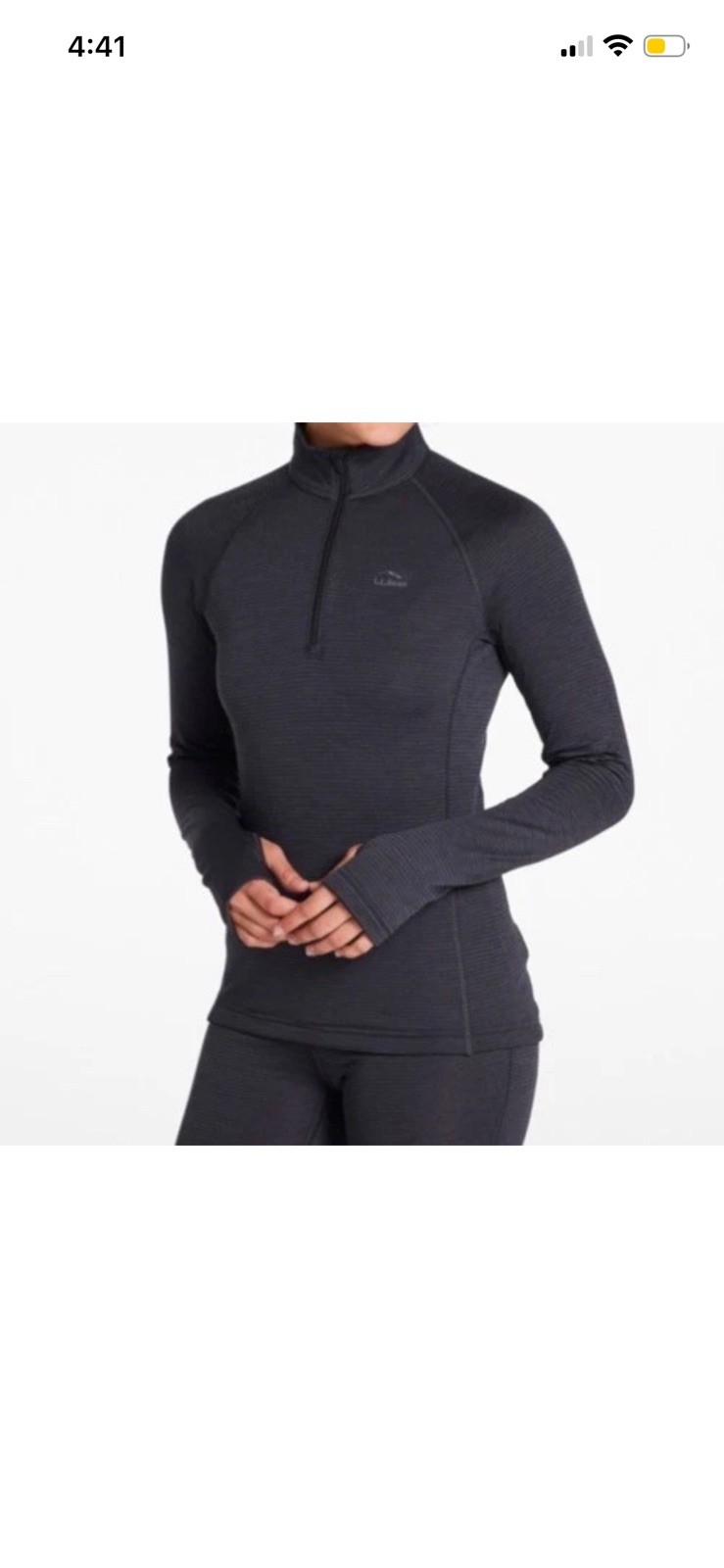 New Women\'s L.L.Bean Midweight Base Layer Crew Top 1/4 Zip Women’s Size XL