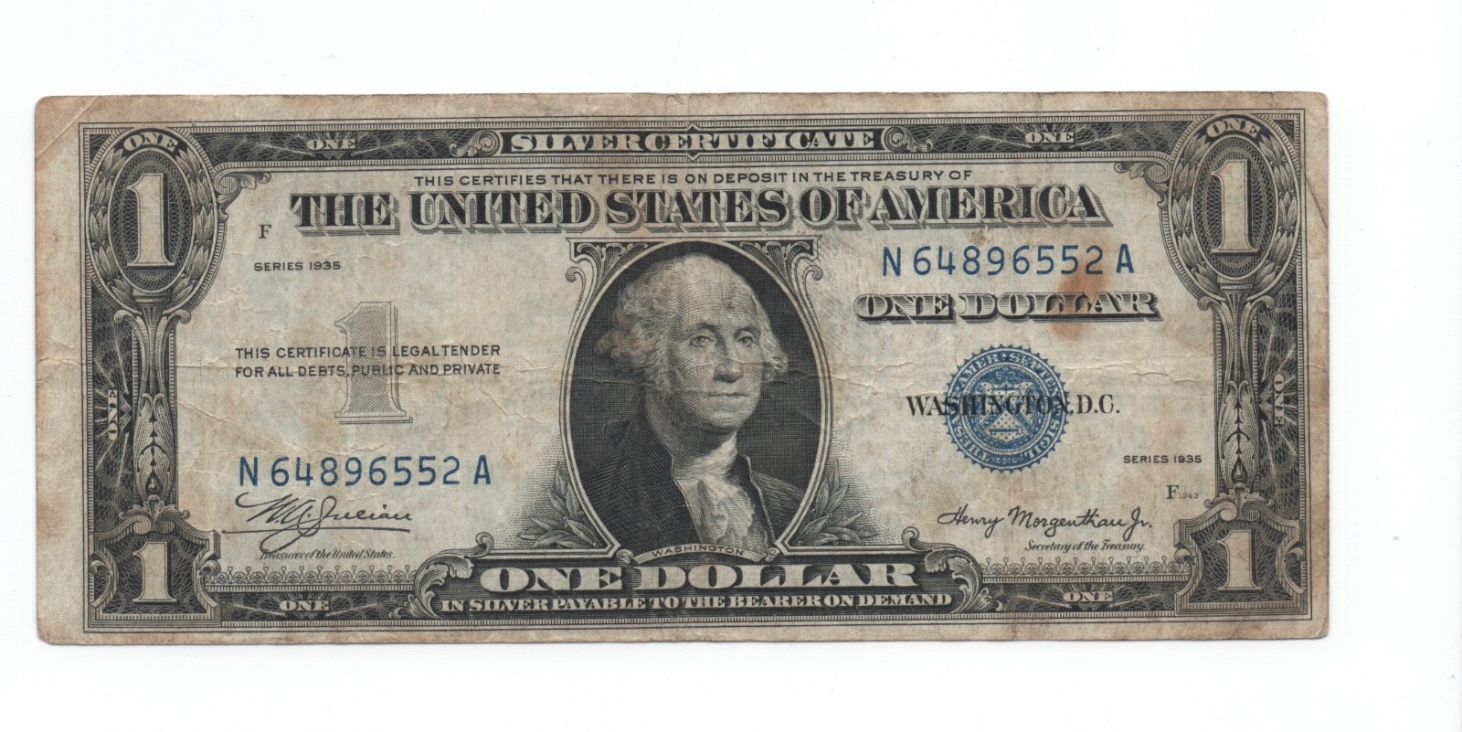 $1 1935  - Silver Certificate - MULE - fr.1607M -  NA block
