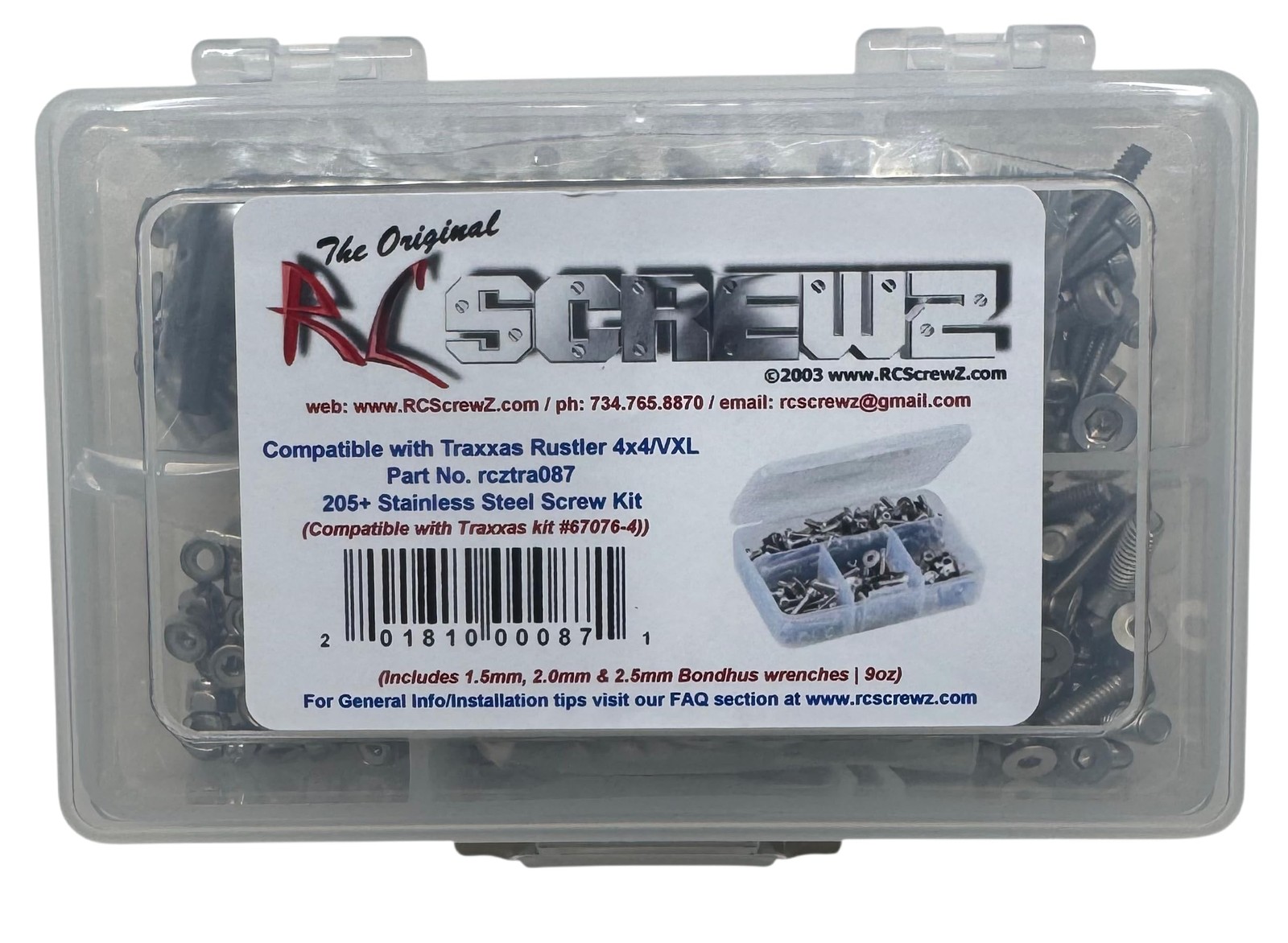 RCScrewZ Stainless Steel Screw Kit for Traxxas Rustler 4x4/VXL, Replacement