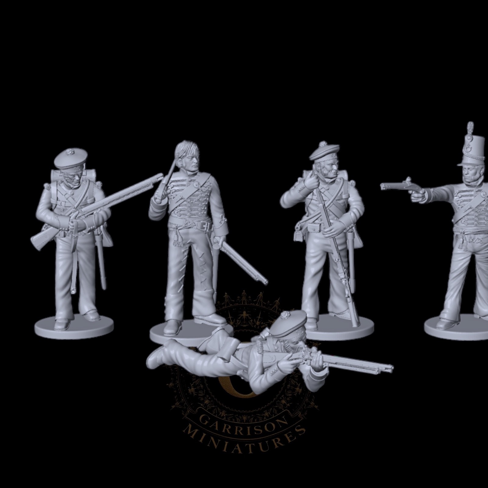 British 95th Rifles Sharpe X5 28mm Napoleonic Unpainted Resin Wargame Miniatures
