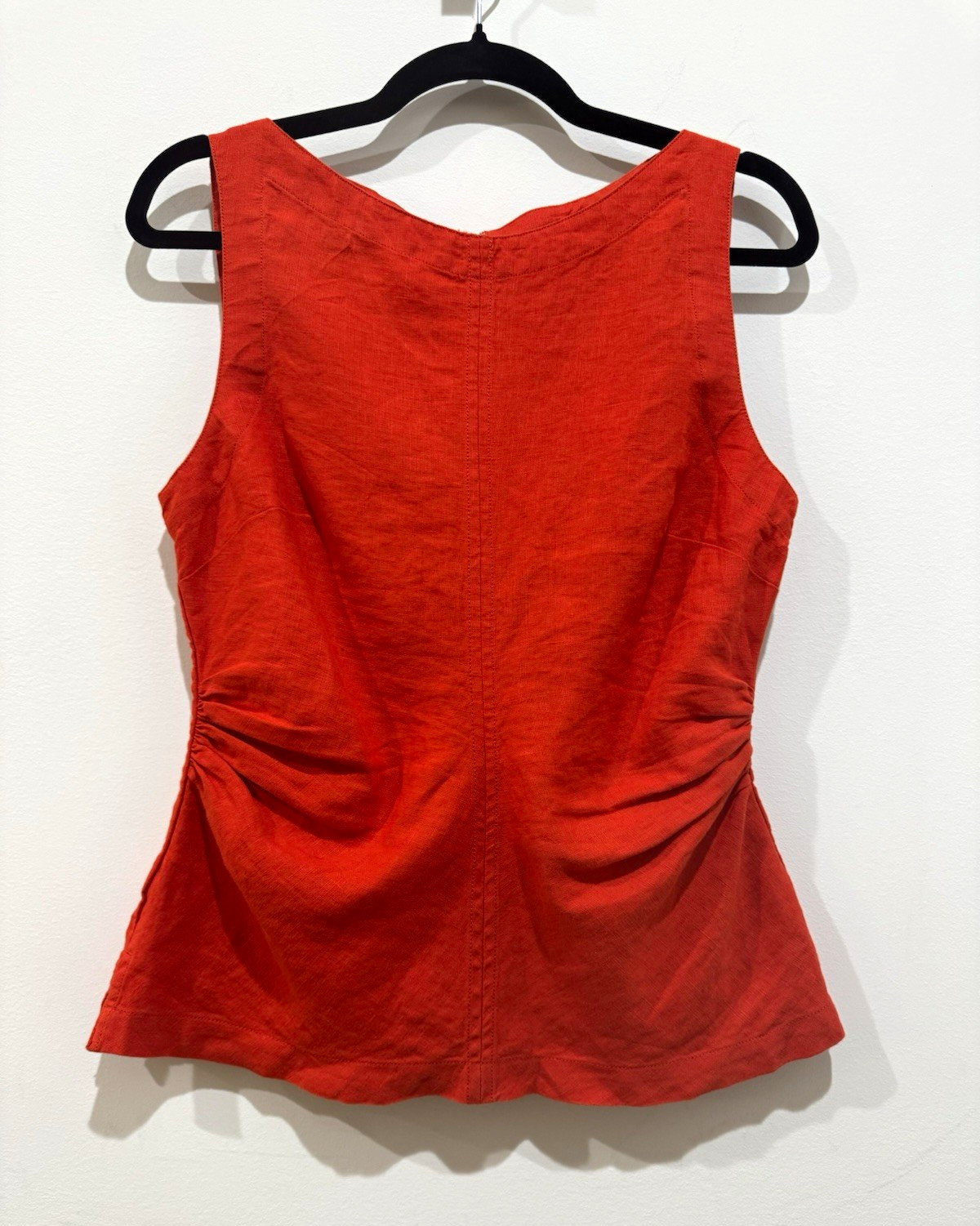 Madewell Women\'s red Linen Woven Sleeveless Scoop Zip Back Top S4NZ465 NWT Madewell Women\'s red Linen Woven Sleeveless Scoop Zip Back Top S4NZ465 NWT