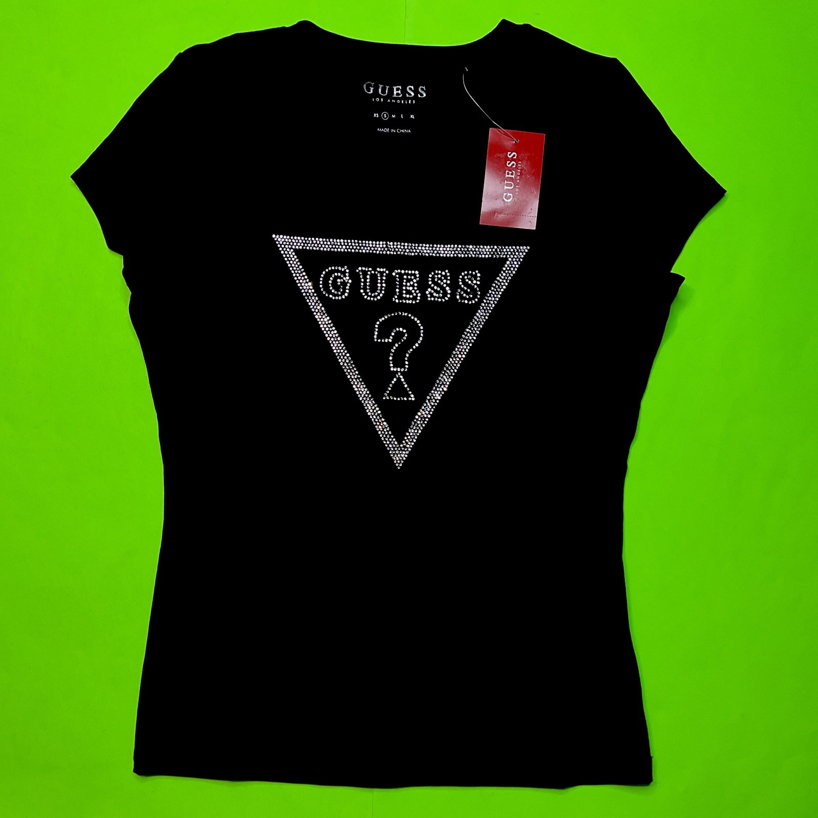 GUESS Los Angeles Women’s Short Sleeve T-Shirt SMALL Black w/Silver NEW GUESS Los Angeles Women’s Short Sleeve T-Shirt SMALL Black w/Silver NEW