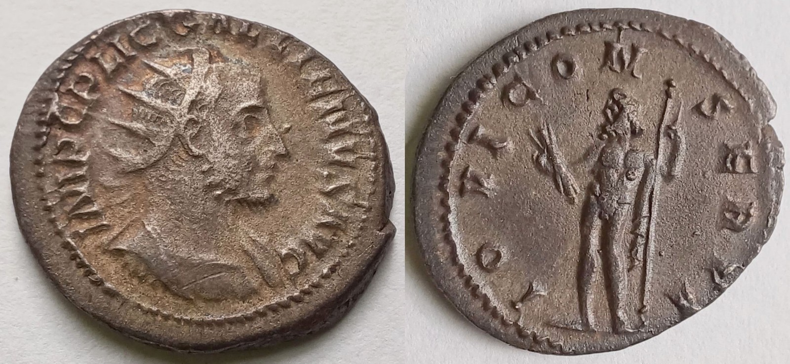 Gallienus AR Antoninianus IOVI CONSERVA Jupiter Roman Coin RIC 143