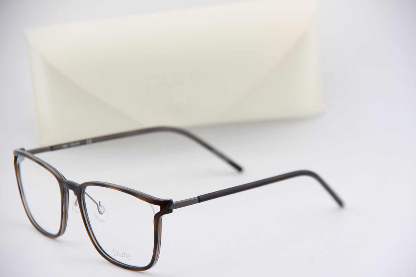 NEW PURE BY AIRLOCK 2000 215 HAVANA GUNMETAL AUTHENTIC EYEGLASSES 53-17