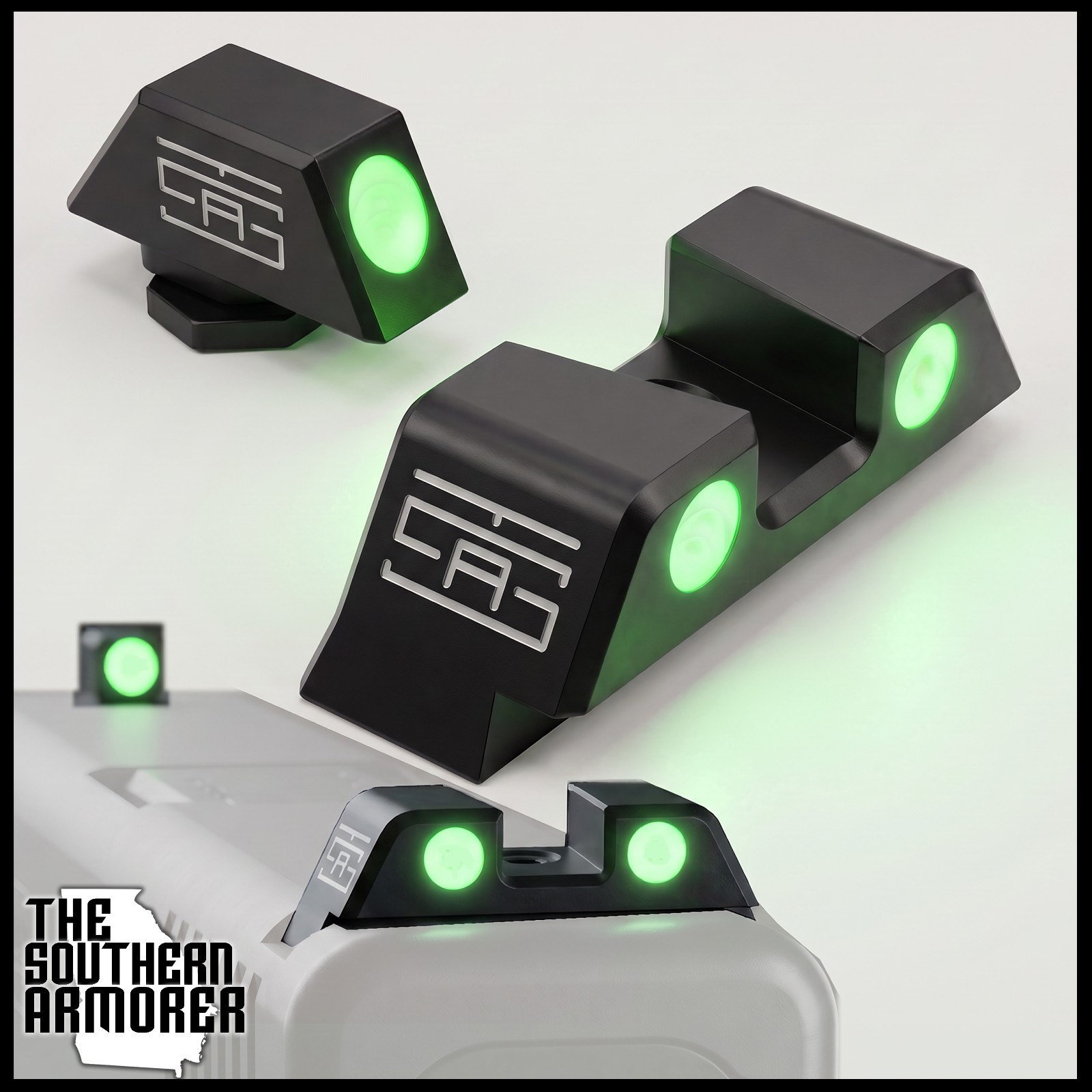 TSA Big Dot OOO Glow Sights for Glock Gen 1-6 Front Rear 17 19 19X 26 34 45