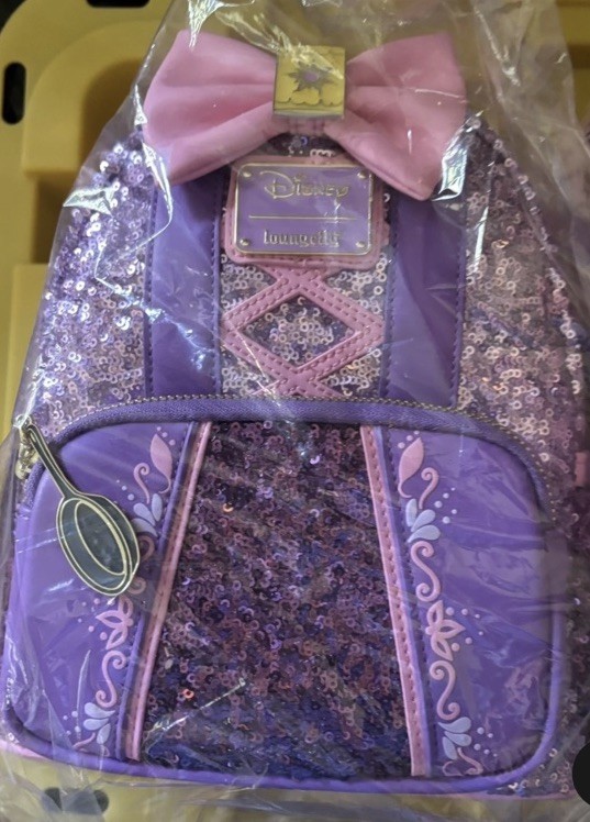 Sequin Rapunzel Disney Tangeled loungefly backpack NWT Grail Rare Sequin Rapunzel Disney Tangeled loungefly backpack NWT Grail Rare