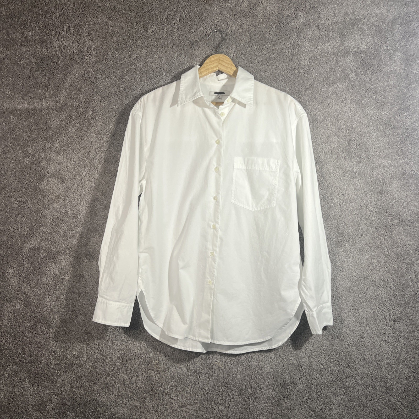 Madewell Womens Medium White Poplin Cotton Long Sleeve Button Up Shirt Classic Madewell Womens Medium White Poplin Cotton Long Sleeve Button Up Shirt Classic