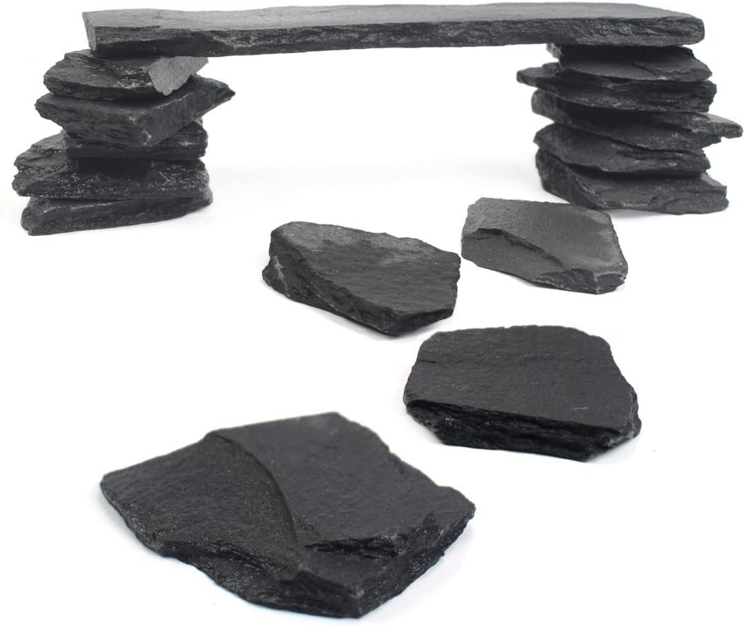 Natural Slate Stone Rocks for Aquariums & Terrariums (3 lbs) Natural Slate Stone Rocks for Aquariums & Terrariums (3 lbs)