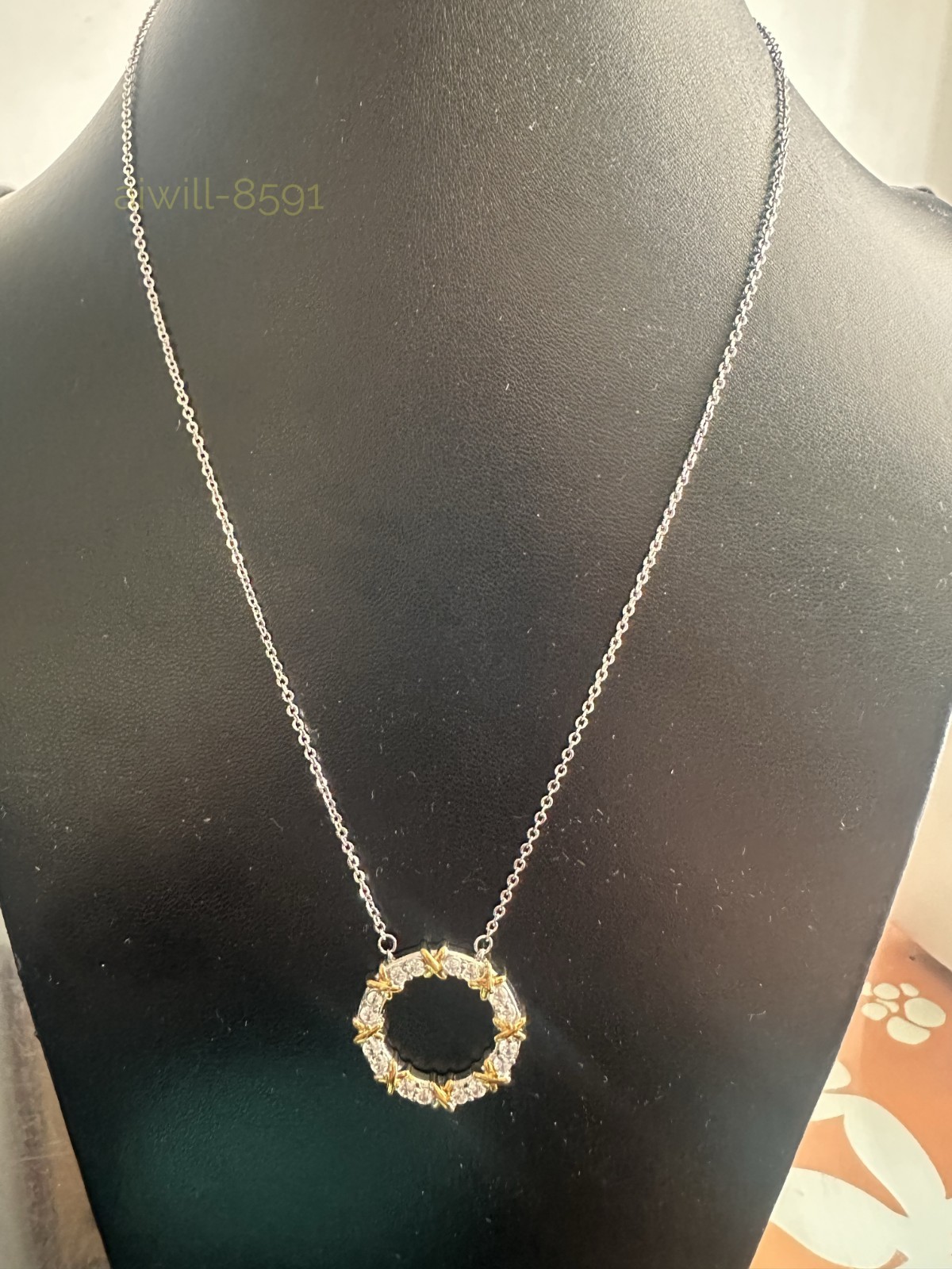 New Circle Pendant in Platinum Yellow Gold with DiamondsTlfanyco