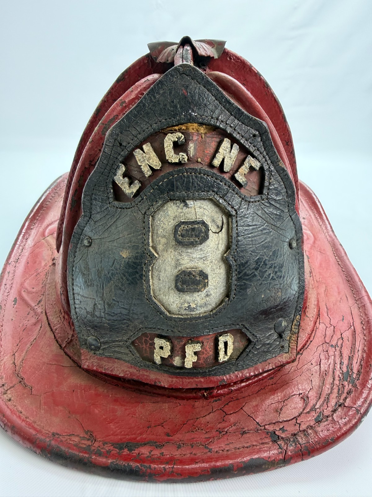 Antique Cairns & Bro. NY Leather Fire Helmet Ventilated Hat 1890s/1900s N5A