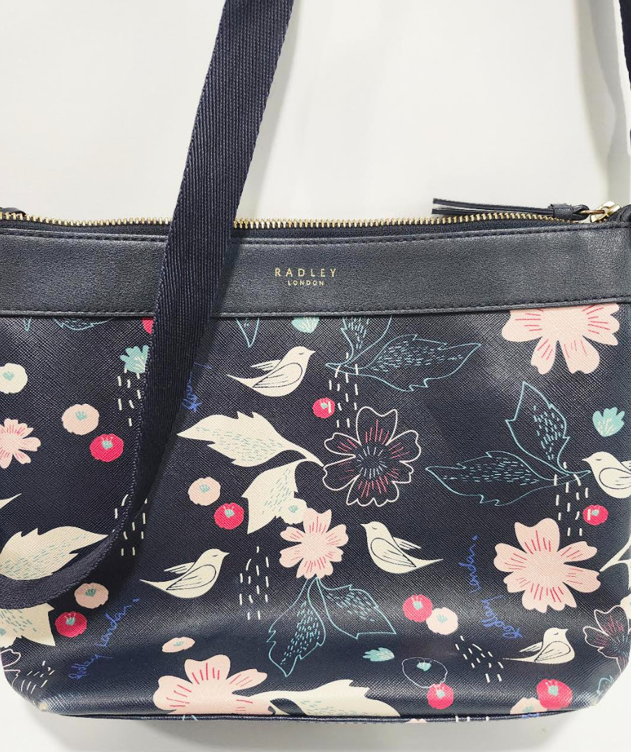 Radley London Painterly Floral Birds Polyurethane Comfort Crossbody Purse Bag