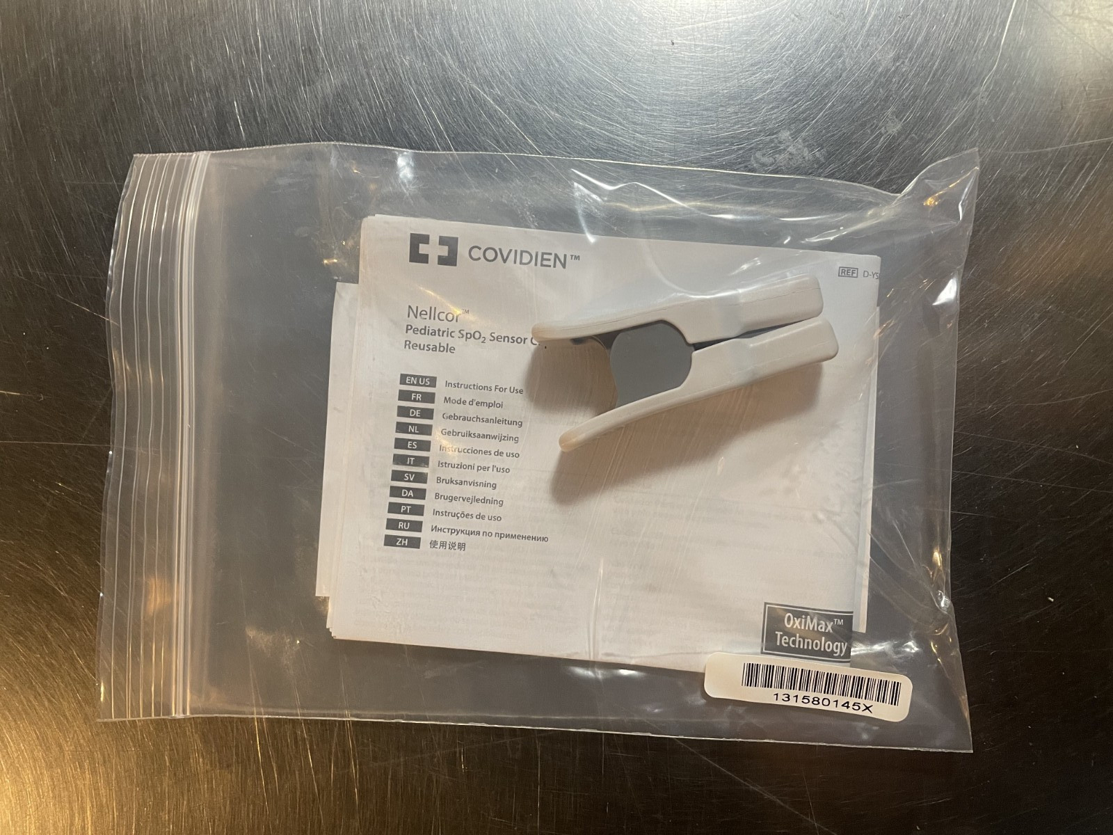 Nellcor Covidien Pediatric SpO₂ Sensor Clip – REF D‑YSPD