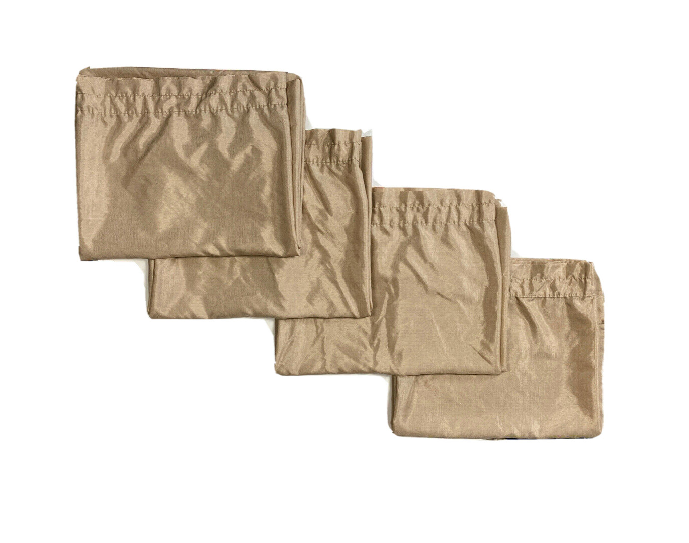 Set 4 Rare Vintage 1970s Sears Curtains Drapes Faux Silk Brown Lightweight HTF