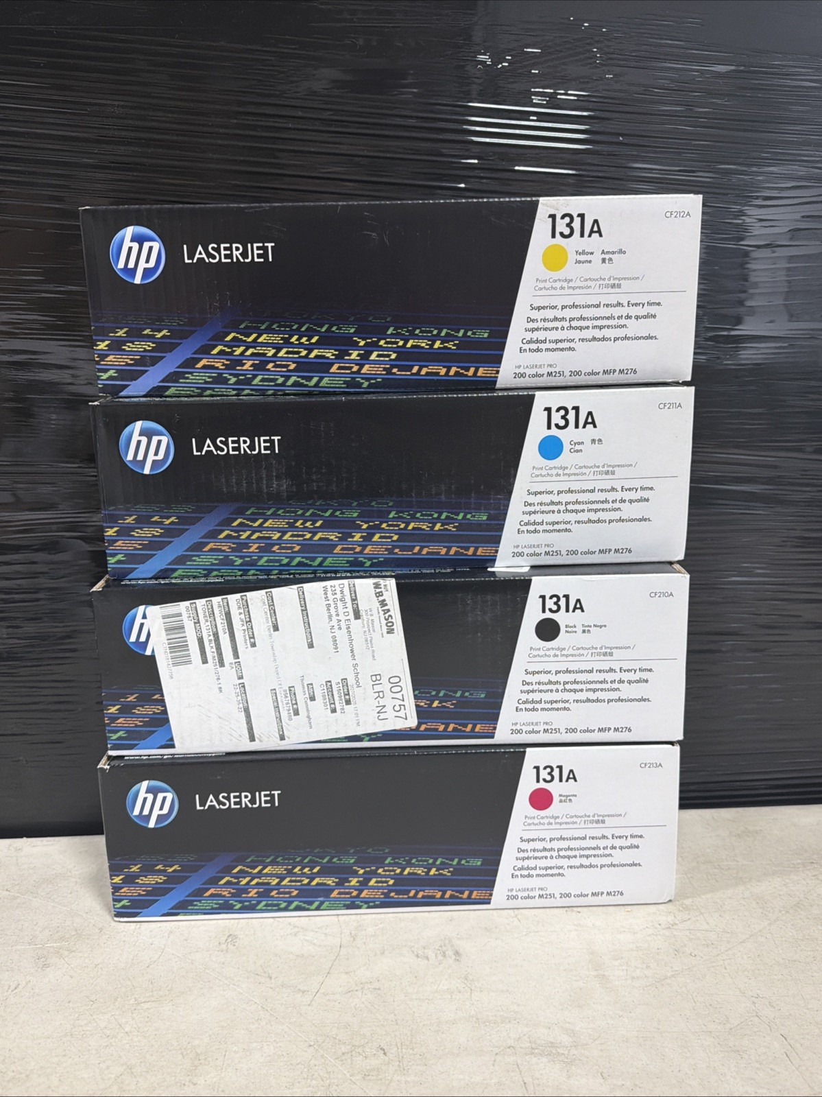 NEW Set of 4 Genuine HP 131A Black & Color Magenta Cyan Yellow Print Toner OEM NEW Set of 4 Genuine HP 131A Black & Color Magenta Cyan Yellow Print Toner OEM