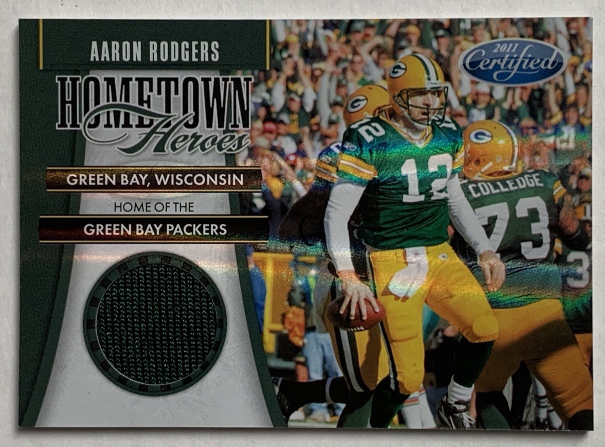 2011 Panini Certified Aaron Rodgers Hometown Heroes Jersey 33/125 Game Worn