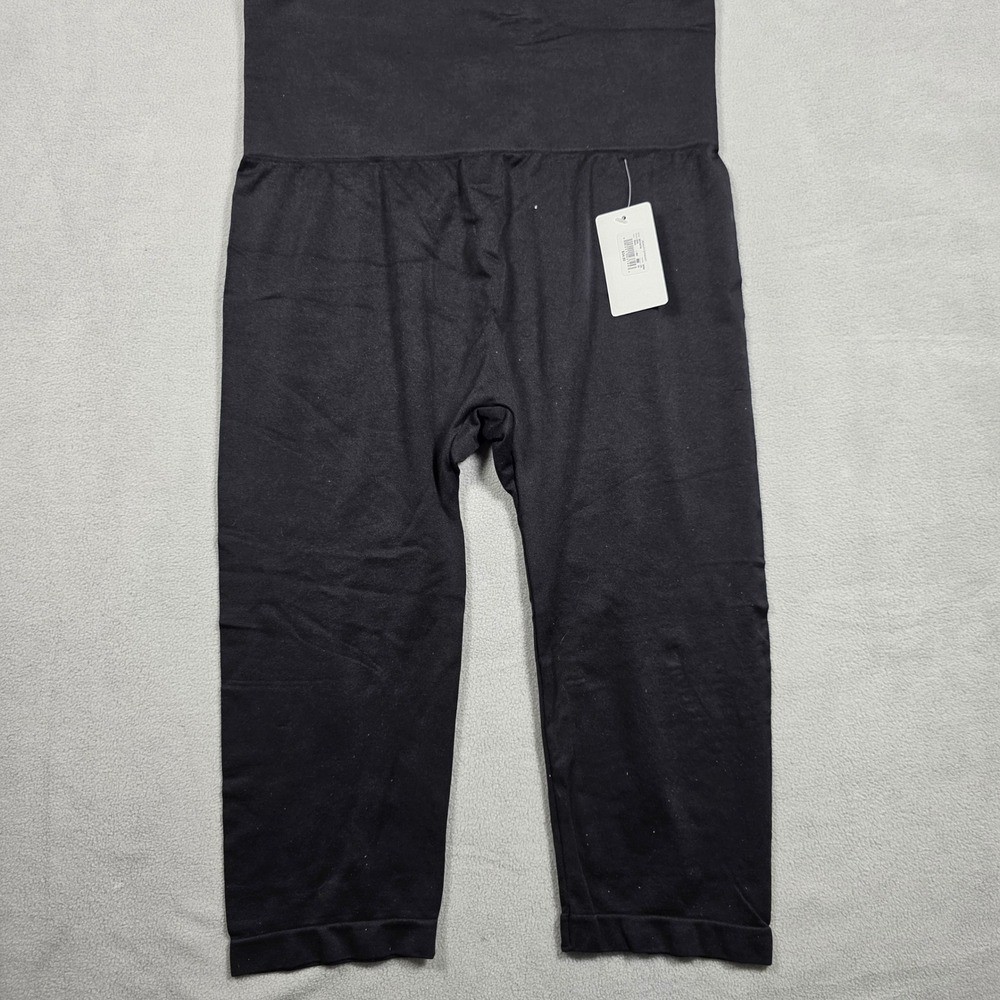 Ashley Stewart Leggings Womens 2X Black Capri High‎ Rise 4292 Stretch Solid