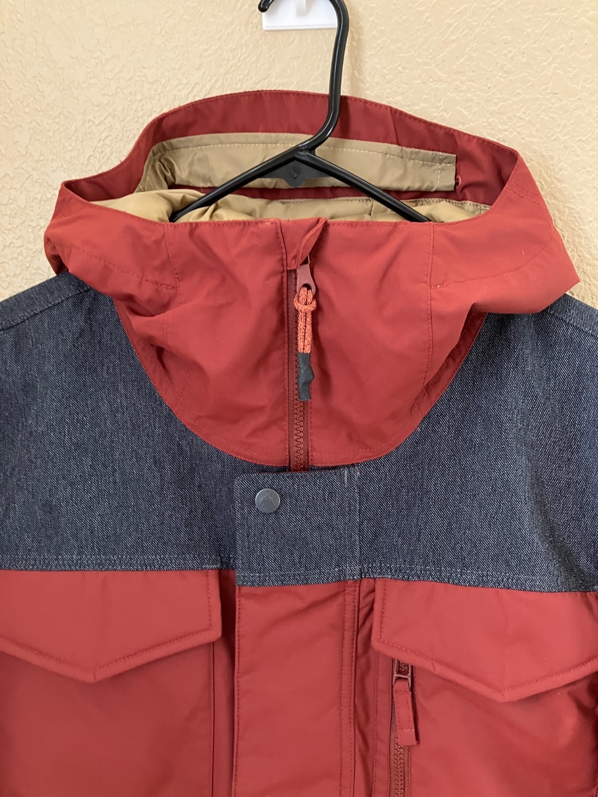 Burton Ski Jacket Mens Large Covert Dhaka Snowboard Hooded Parka Living Lining Burton Ski Jacket Mens Large Covert Dhaka Snowboard Hooded Parka Living Lining