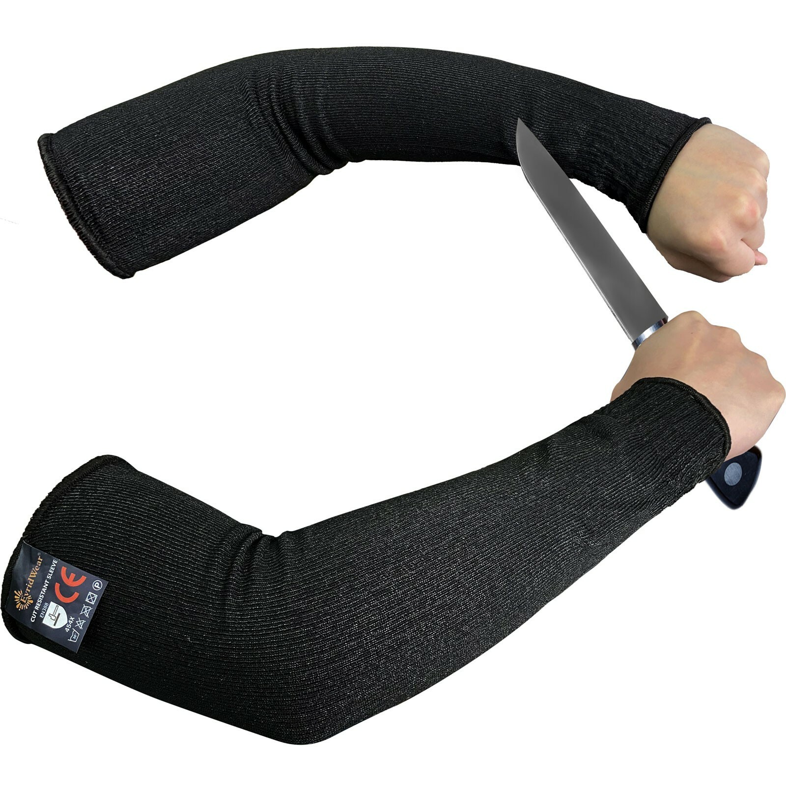 EvridWear Black Arm Protective Sleeves Cut Resistant Sleeves Arm Guards, 1 Pair