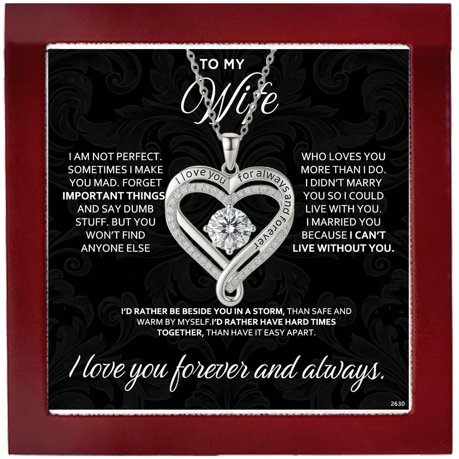 ziella Jewelry Forever Love Heart Necklaces for Wife,I Love You Necklace Vale...
