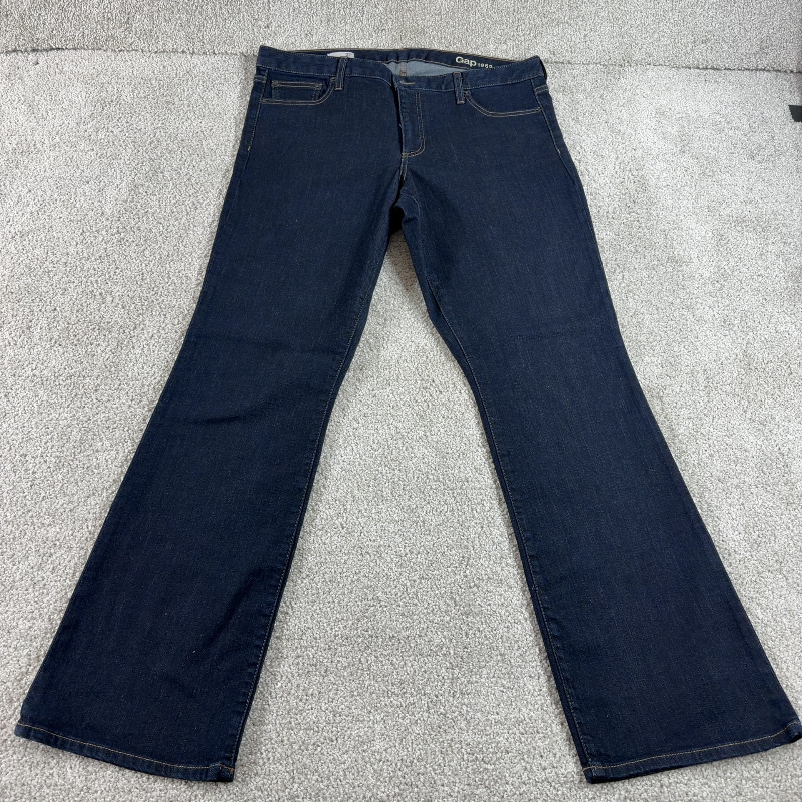 Gap 1996 Perfect Boot Womens 33R Denim Blue Jeans Boot Dark Wash Mid Rise 38x32