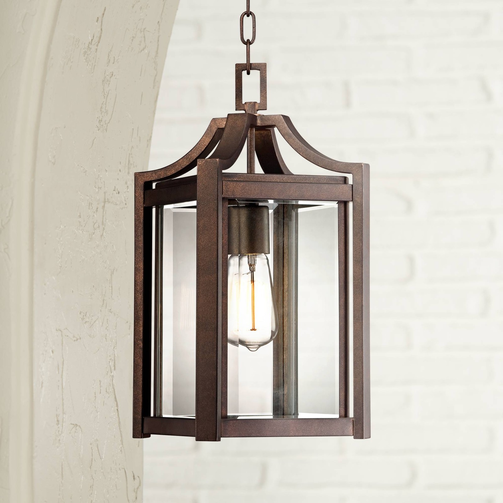 Rockford Rustic Farmhouse Outdoor Hanging Light Fixture Bronze 17\